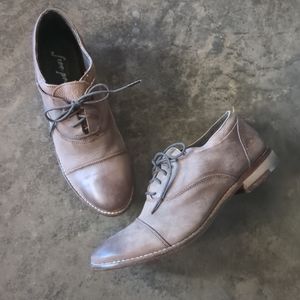 Free People Distressed Leather Ankle Lace Up Boots 6/38